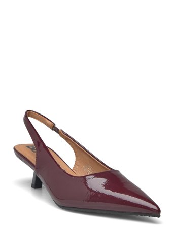 Bianco Biakristin Kitten Heel Slingback Patent - Burgundy - 37