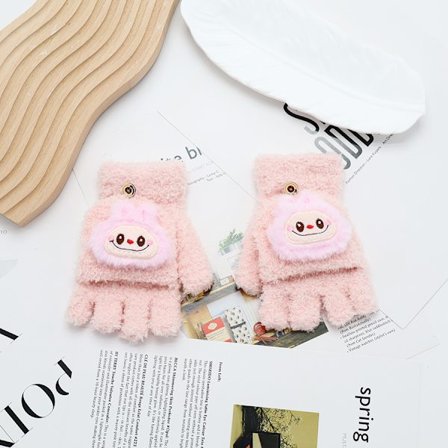 Søte Monster Vinter Tegneserie Flip-Top Hansker for Barn - En Gave til Barn