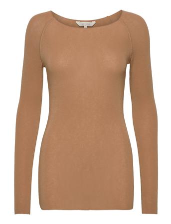 Amalie Solid T-shirts & Tops Long-sleeved Brun Gai+Lisva