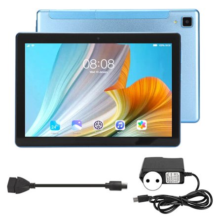 Android 12 Tablet 8,1 tommer 5G Dual Band WiFi 4GB RAM 64GB Lager 8MP Frontkamera 13MP Bagkamera 1920x1200 Octa Core Blå EU Stik 100-240V