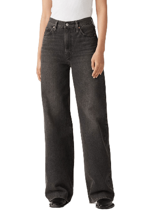Levi's Ribcage Jeans med vida ben Dam Svart W30/L34