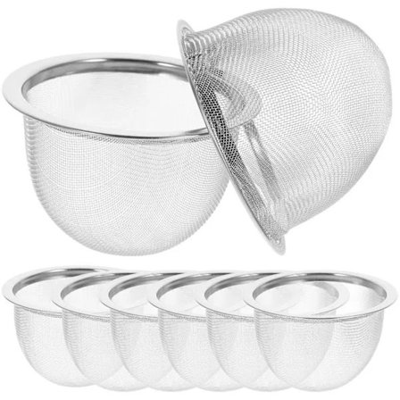 8 tefiltre i rustfrit stål, robust tesil til hjemmet (diameter 7,2 cm x højde 6 cm)