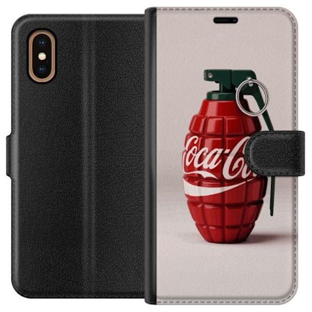 Kompatibelt Plånboksfodral till Apple Apple iPhone XS Max Konstnärlig illustration av Coca Cola granat i rött och grönt, pop art inspirerat motiv