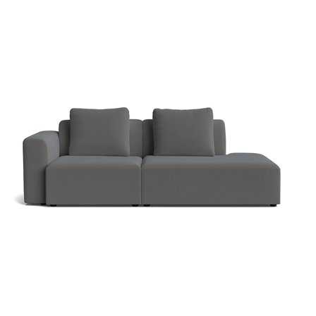 Como Lounge Højrevendt Sofa - Lisboa Antracit Fløjl - Håndlavet, Slidstærk, Inkl. Ekstra Puder - 226x100x83cm - Elegant Lounge Sofa