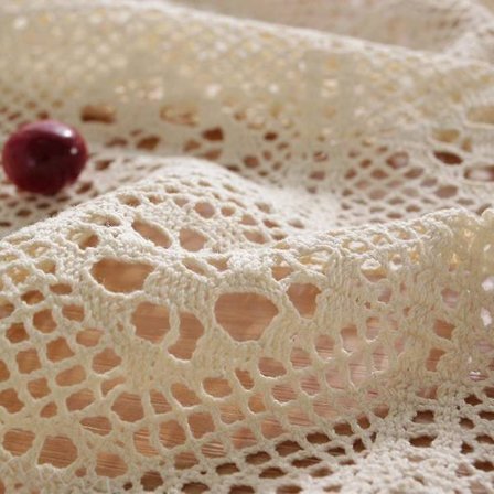 Duk, handgjord virkad bomullsbård rektangulär bordsduk Macrame, babyshowerduk, födelsedagsfest, bröllopsformell matsal, helgdagar