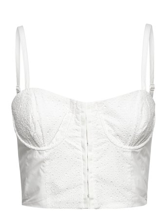Iva Broderie Cot Crop Top White French Connection