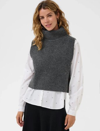 Cream Crstarfi Short Knit Slipover - Grey - XL/XXL