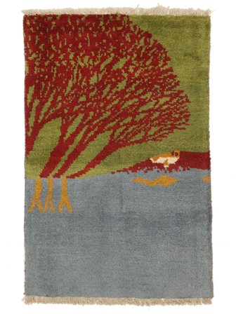 Handknuten Orientalisk Gabbeh Matta 57X90