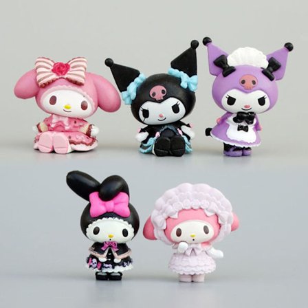5st/ set My Melody Figure Kuromi Kt Cat Cake Topper - high quality