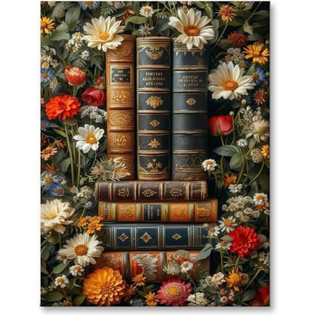 Borra Diamantmålningsbok - 5D Kompletta Runda Diamantkonstsatser för Vuxna med Verktyg, Fantastisk Design Utan Glipor, Lätt att Applicera, 