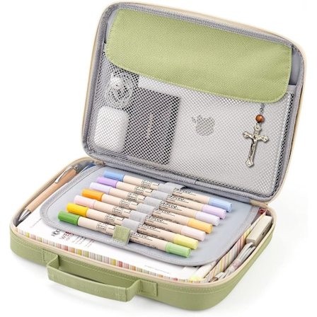 Bibelmappe til kvinder, Bibelmappe til mænd, multifunktionel, grøn