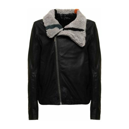 Rick Owens Leather Jakke Sort, Herre