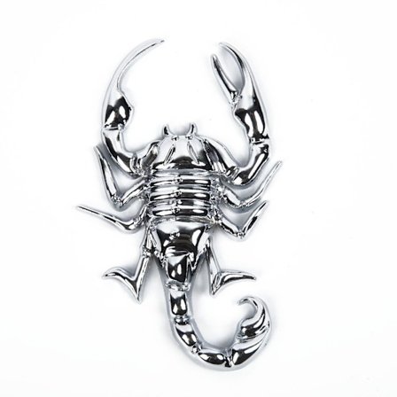 1 st krom metall emblem emblem silver skorpion 3D bil baklucka