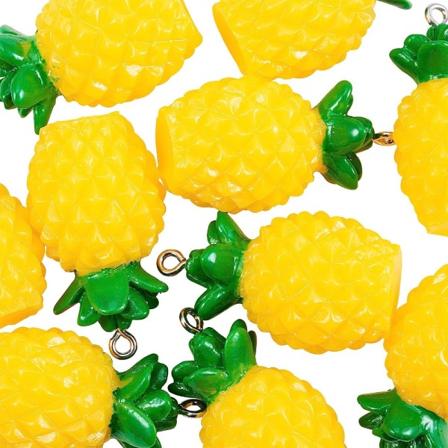20 stk Gul ananas Charms Miniature Frugt Model Faux Food