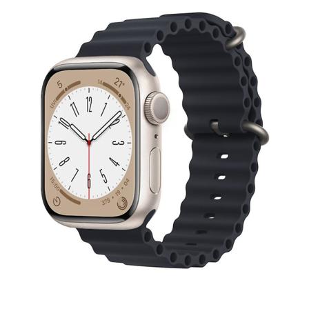 Ocean Rannekoru Apple Watch Ranneke 44mm 40mm 45mm 41mm 49mm 42mm 38mm Älykello silikonihihna Iwatch Ultra Series 7 6 3 Se 8 Midnight 42 44 45 49mm