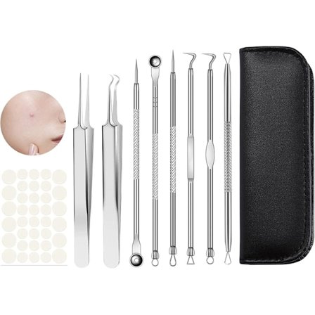 Pore ​​Remover Expression Pimples Tool Blackhead Remover Comedone Squeezer Set, 8Pcs 36Pcs Pimple Patch,