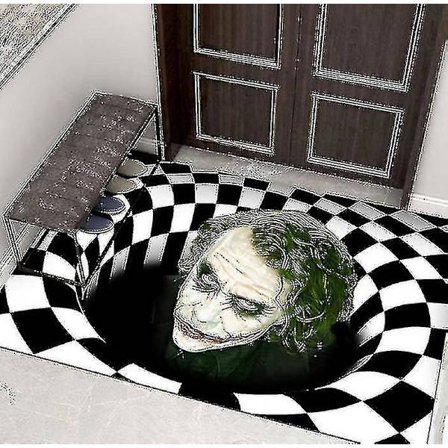 Generisk Halloween Matta 3D Stereo Vision Clown Dörrmatta