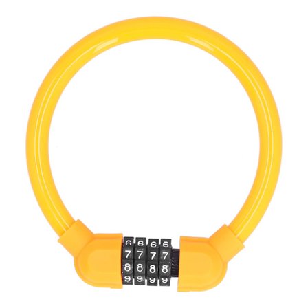 Sykkellåskabel med høy sikkerhet, 4-sifret nummer, for utendørs sykling, oransje