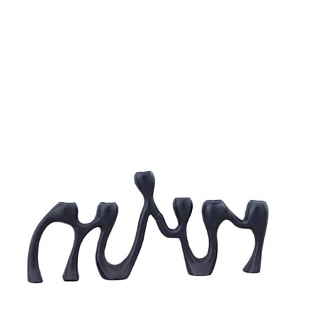 Sort aluminiumslysholder, 44x5,5x19,5 cm