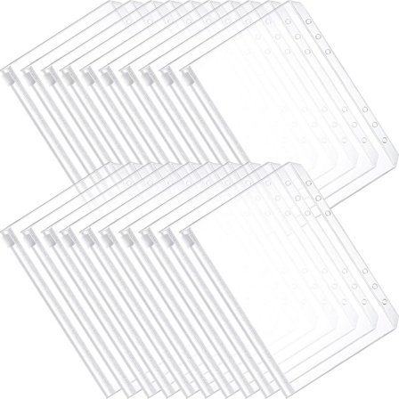 Mappe Lomme Løse Blade Tasker 6 Huller A6 Størrelse Plastik Lynlås