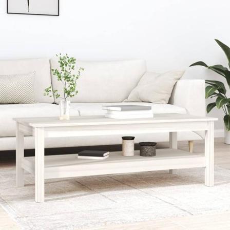Vidaxl Soffbord Vit 110x50x40 Cm Massiv Furu Vit