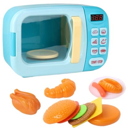 Elektrisk Leksaksmikrovågsugn med Timer, Interaktiv Rollspel, Rolig Present, 22x11x15cm