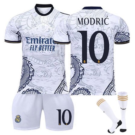 23-24 Real Madrid Dragon White Special Edition Fotbollströjor Barnfotbollsutrustning