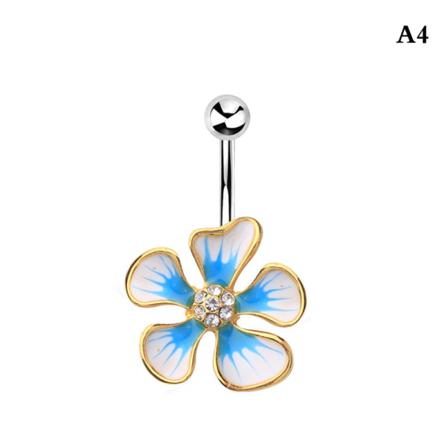 Belly Button Rings Blommor Butterfly Star Dangle Navel Ring Wom
