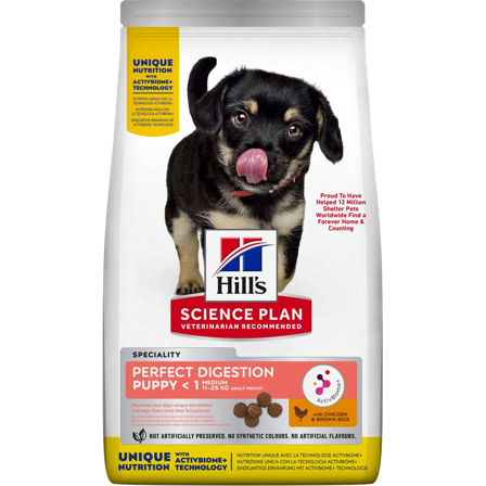 Hills Science Plan - Puppy Digestion Medium Chicken & Rice 14 kg - Hund - Hundefôr & hundemat - Tørrfôr for hund - ZOO.no