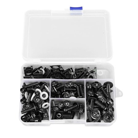 177PCS Motorcykel Kåbe Bolt Kit Farverig M5 M6 Motorcykel Vindskærm Skruer Udskiftning Til SUZUKI GSXR600 GSXR750 Sort