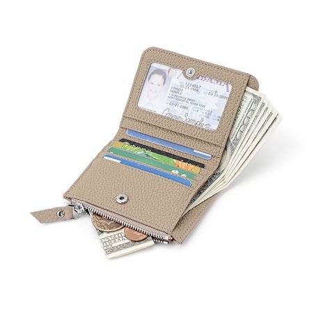 Slank RFID-sikker Herrepung med Møntrum - Ægte Læderpung med Lynlås