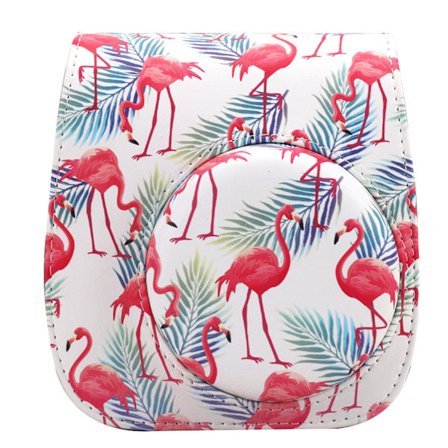 Etui til Instax Mini 12 11 9 8, med lomme og justerbar rem (rød)