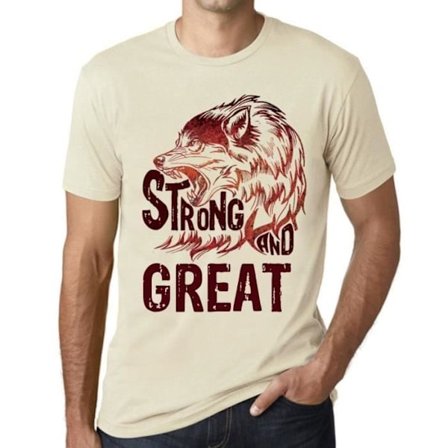 Strong and Great Wolf T-shirt herr – Strong Wolf And Great – Vintage T-shirt