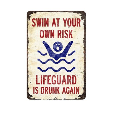 Dekorative svømmebassengregler skilt svømmebasseng dekorativt metallskilt