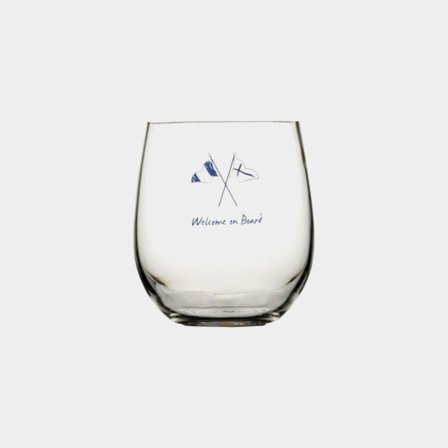 Plastglas Marine Business Welcome On Board, non-slip, hvid/blå, 41 cl, 6-pak