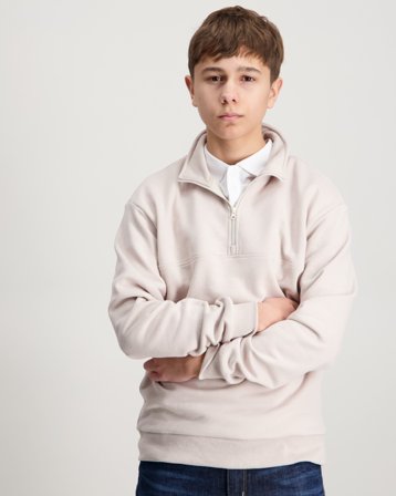 Zeke Essential Half Zip Beige Genser Gutt - Kids Brand Store
