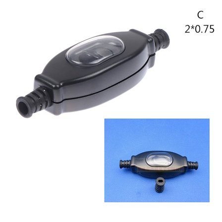 Vattentät in-line strömbrytare sladdbrytare rund tråd dubbel strömbrytare