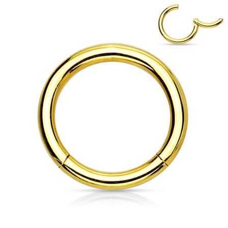 Segment Piercingring i Guldpläterad Implant Titanium 1,2x8 mmØ