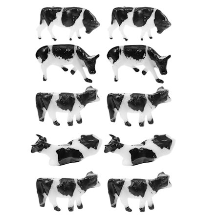 10 stk. Squiz-leker Gårdsdyleker Vitenskaplige pedagogiske rekvisitter Plast Ku-figurer Gårdsdyleker Mini Kveg-figurer