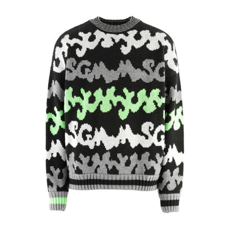 Msgm Round-neck Strik Sort, Herre Strik