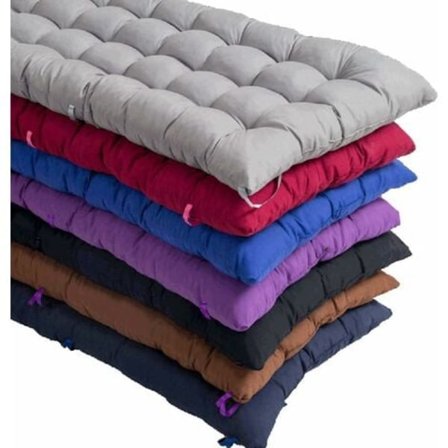 Rektangulær bomullspute for 2 eller 3-seters hagebenk, 8 cm tykk, for dekkstol, huske, terrasse, innendørs og utendørs, grå, 110 x 40 cm/NC/