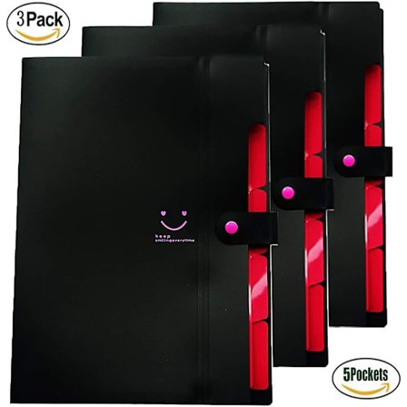 Laajennettava Kannettava Tiedostokansio, A4-Dokumenttikansio, A4-Taitettu Kansio, 5 Lokeroa, Käsikäyttöinen