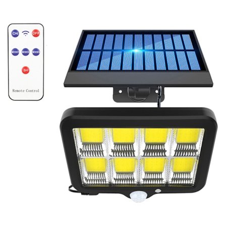 Fjärrkontroll 160 LED COB Solcellslampa PIR Rörelsesensor IP65 Utomhus Solcells Vägg Gata Ljus Vattentät Lampa