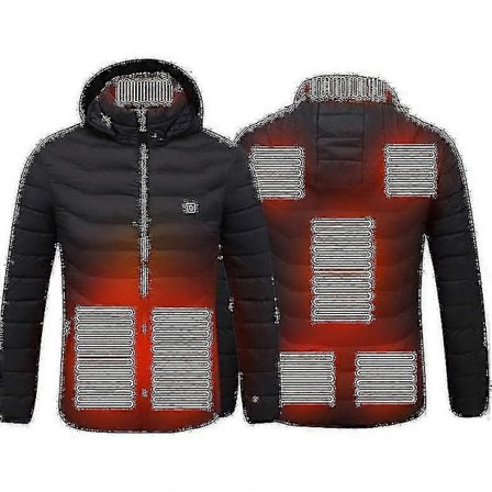 Oppvarmet jakke, Vinter Utendørs Varmt Elektrisk Oppvarmet Jakke, 8 Oppvarmingszoner - Perfekt