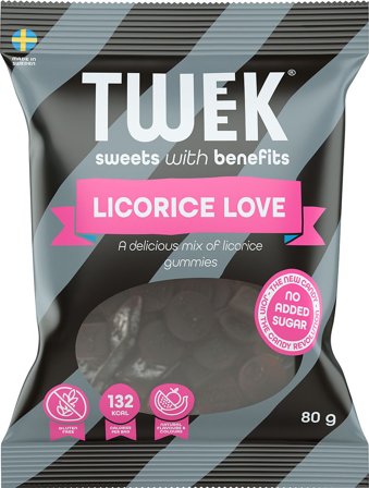 TWEEK Licorice Love 80 g, Helse & Madvarer, Snacks, Lakrids & Vingummi