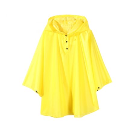Barn Regn Poncho Huva Jacka Regnrock, Gul, M