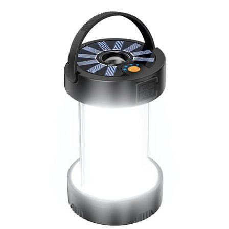 Oppladbar LED Campinglanterne, Solcelle Magnetisk Lampe med B, ZQKLA