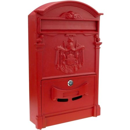 Retro antik vintage metall färgglad röd brevlåda för vägg
