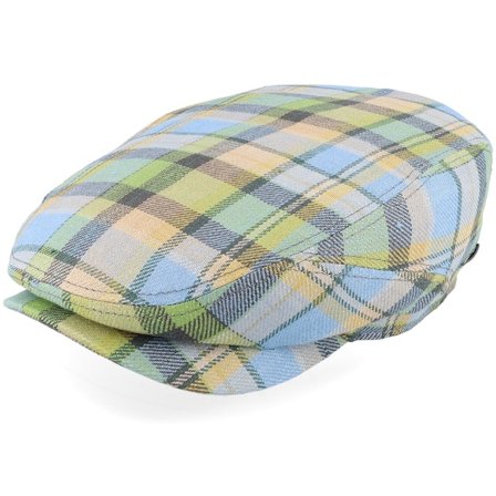 Stetson - Multi flatcap Caps - Driver Cap Linen Check Multicolor Flat Cap @ Hatstore