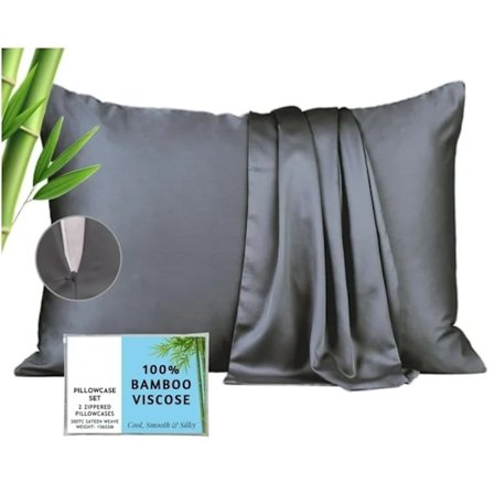 Pudebetræk til varme sovere, kølende pudebetræk med silkeagtig satinvævning 100% viskose udvundet af bambus, åndbart materiale, fugttransporterende